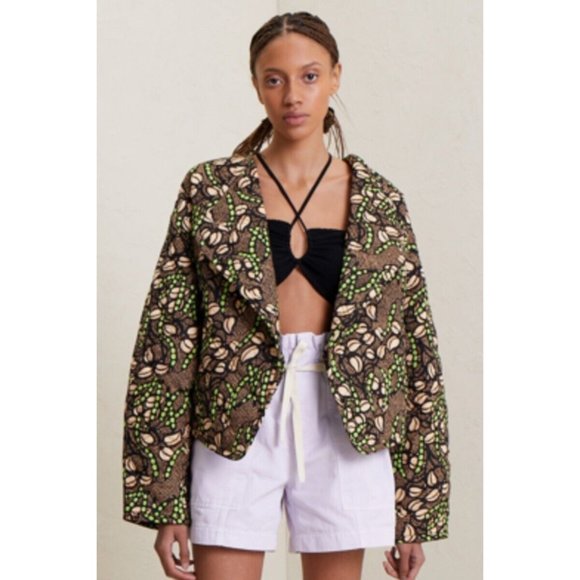 A.L.C. Jackets & Blazers - A.L.C. Womens Small Emory Brown Green Black Quilted Asymmetrical Jacket New